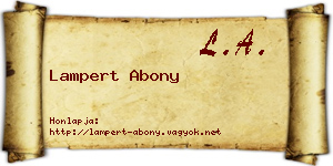 Lampert Abony névjegykártya